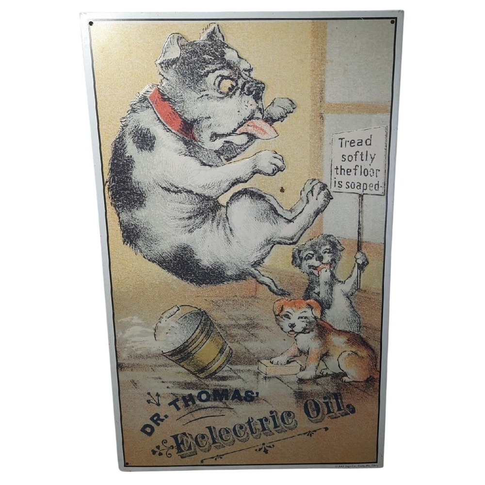 AAA Sign Co Dr Thomas Eclectic Oil Tin Sign Dog Vintage Style Retro Wall Decor